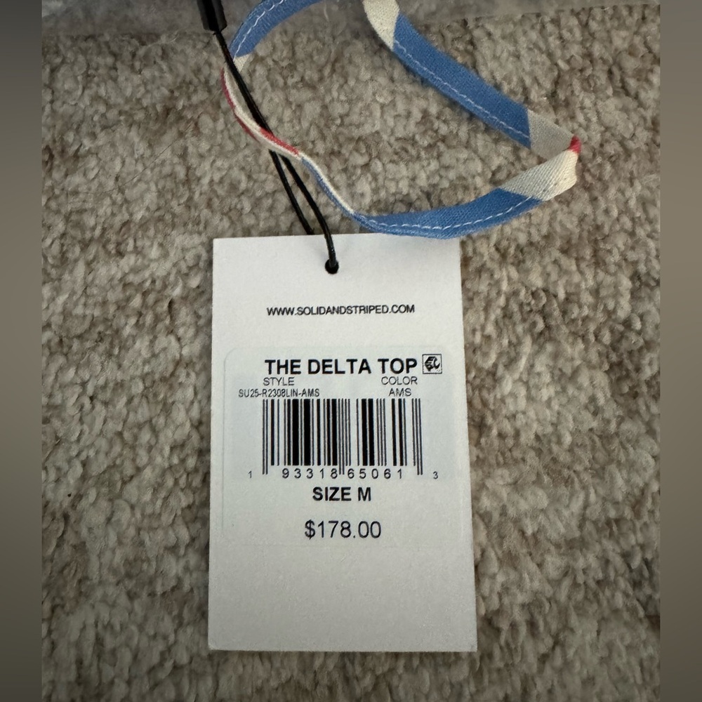 Solid & Striped Delta Linen Top Americana Stripe Size M NWT - Picture 3 of 5